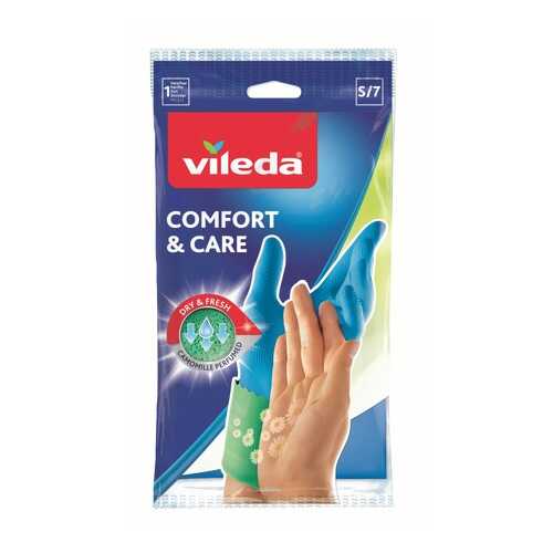 Перчатки для уборки Vileda Comfort & Care с кремом для чувствительной кожи рук размер S в Уютерра